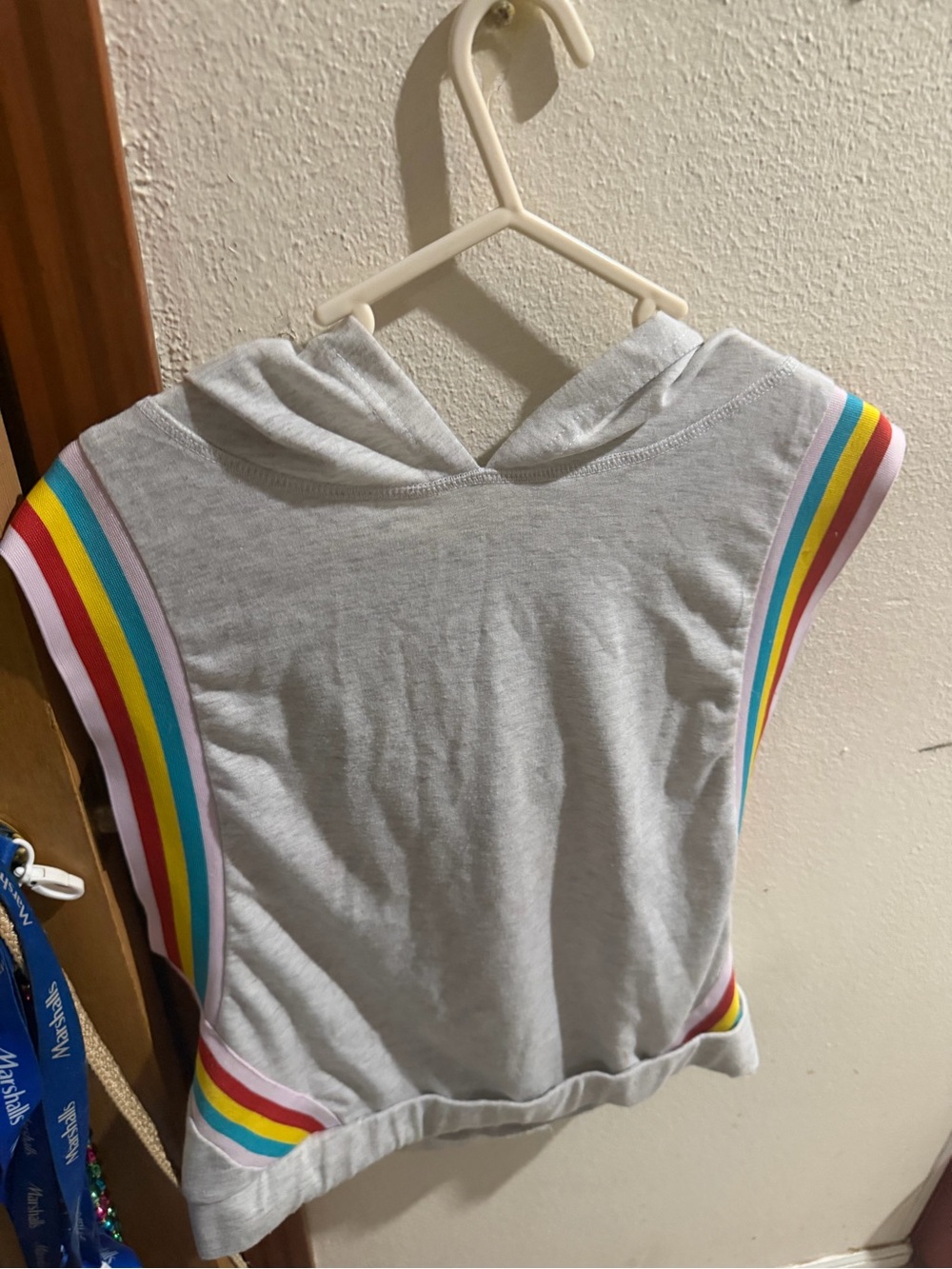 Gianni Bini hooded Rainbow active vest.